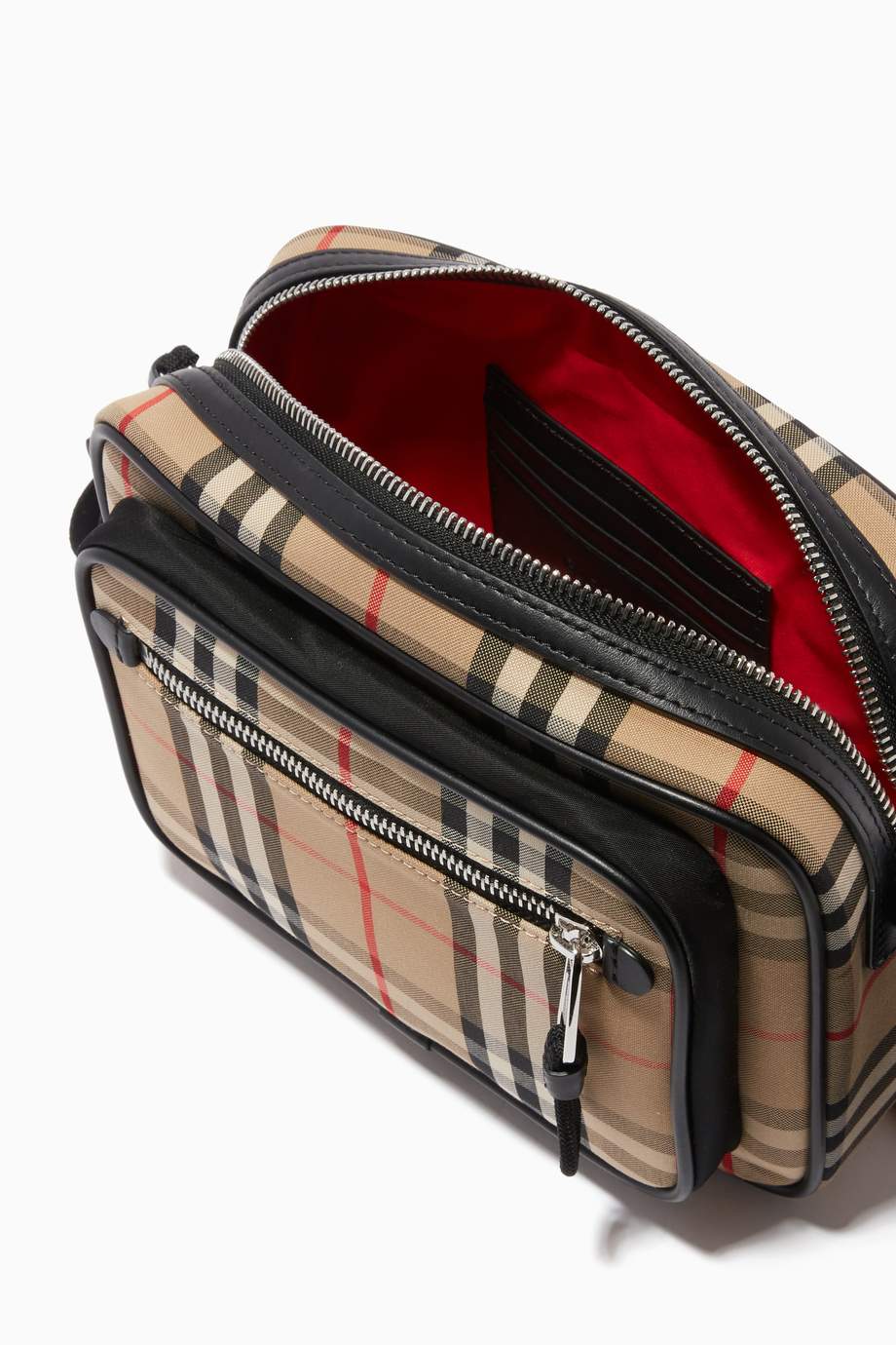 Shop Burberry Neutral Crossbody Bag in Vintage Check & Leather for Men Ounass UAE