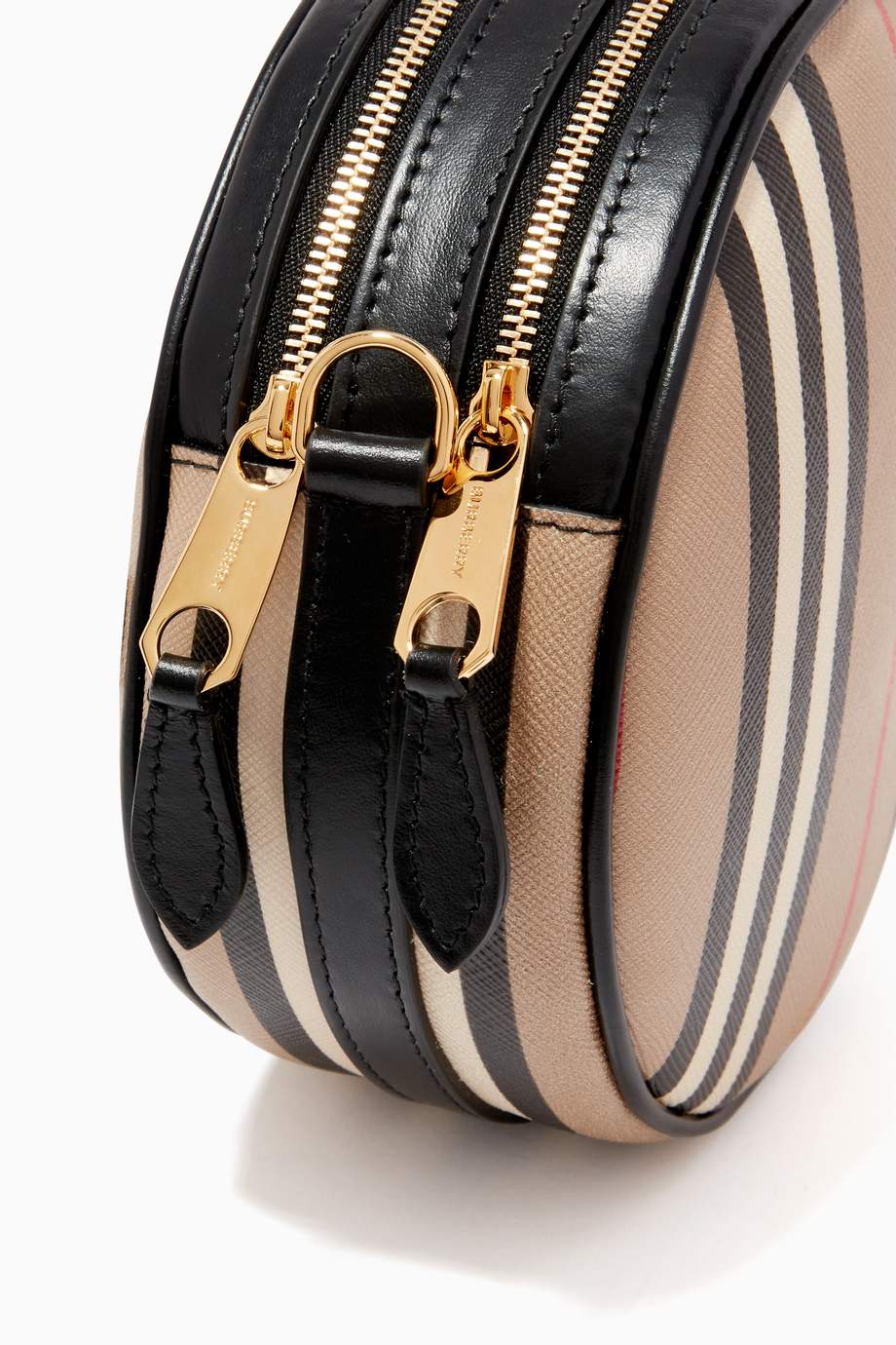 Shop Burberry Neutral Louise Bag in Icon Stripe ECanvas for Women
