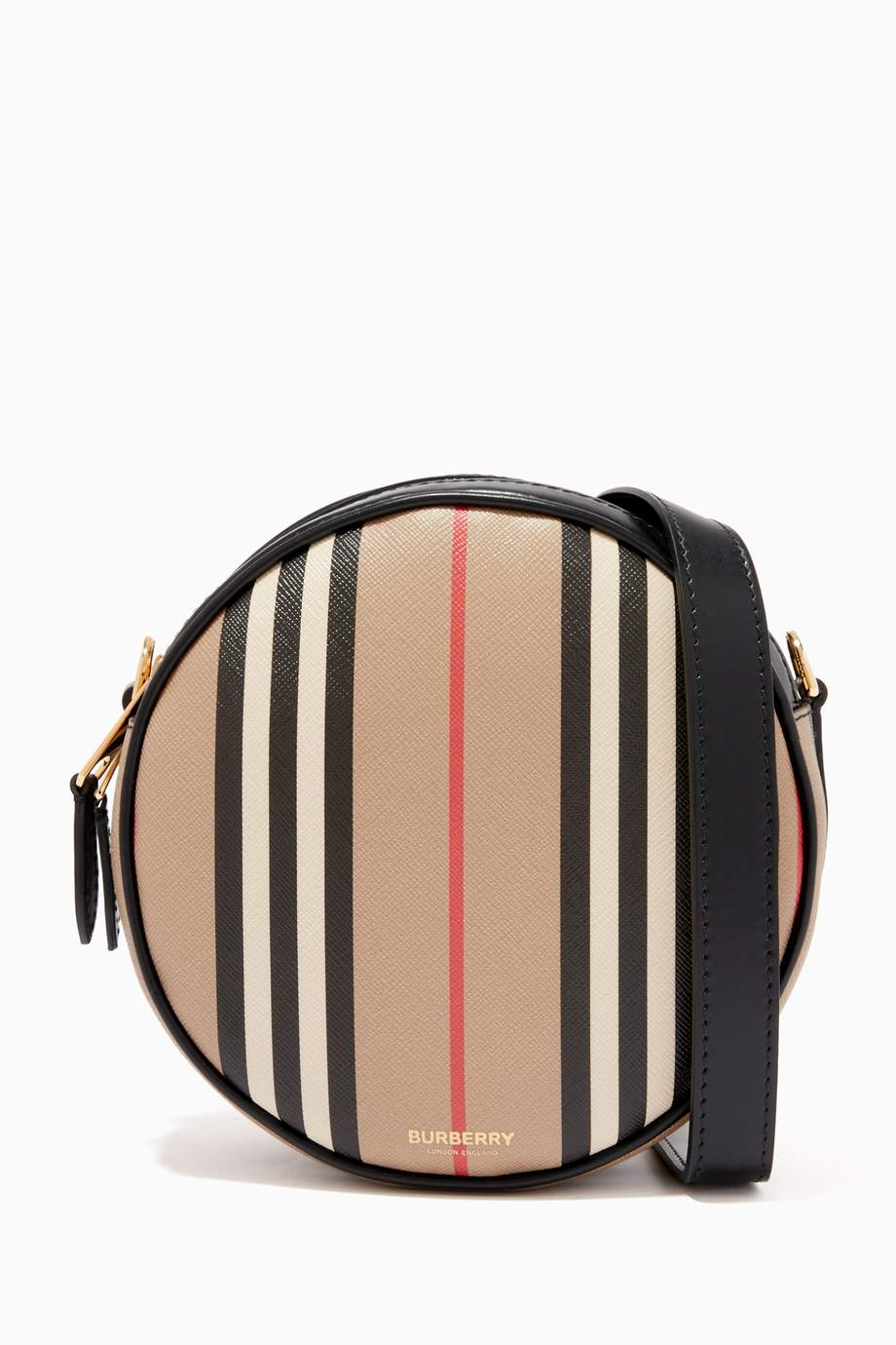 Shop Burberry Neutral Louise Bag in Icon Stripe ECanvas for Women