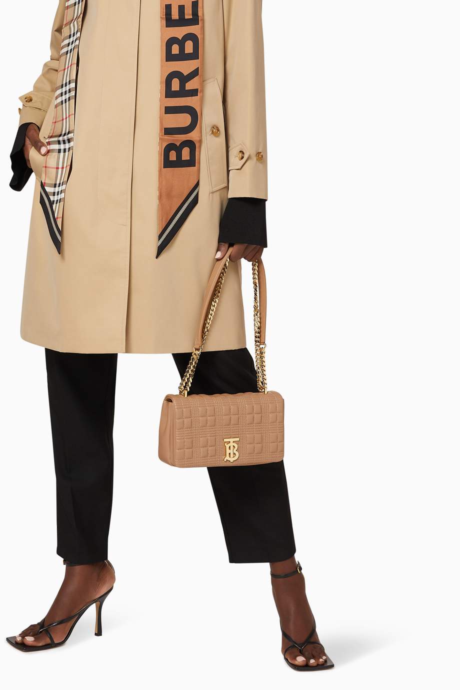 Shop Burberry Neutral Small Lola Bag in Quilted Lambskin for Women