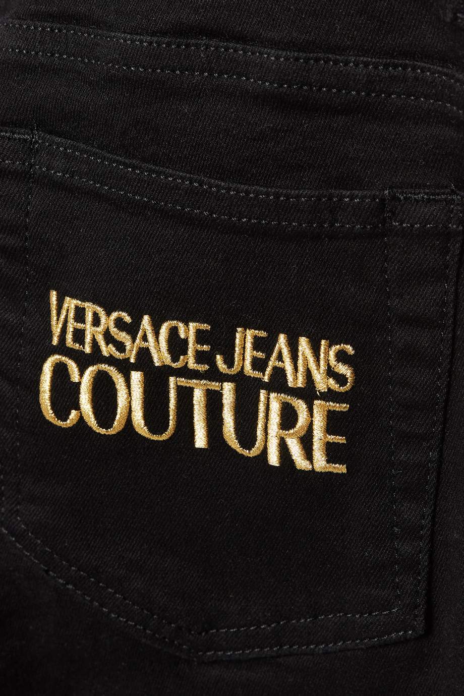 Shop Versace Jeans Black Logo Patch Skinny-Fit Jeans for Women | Ounass ...