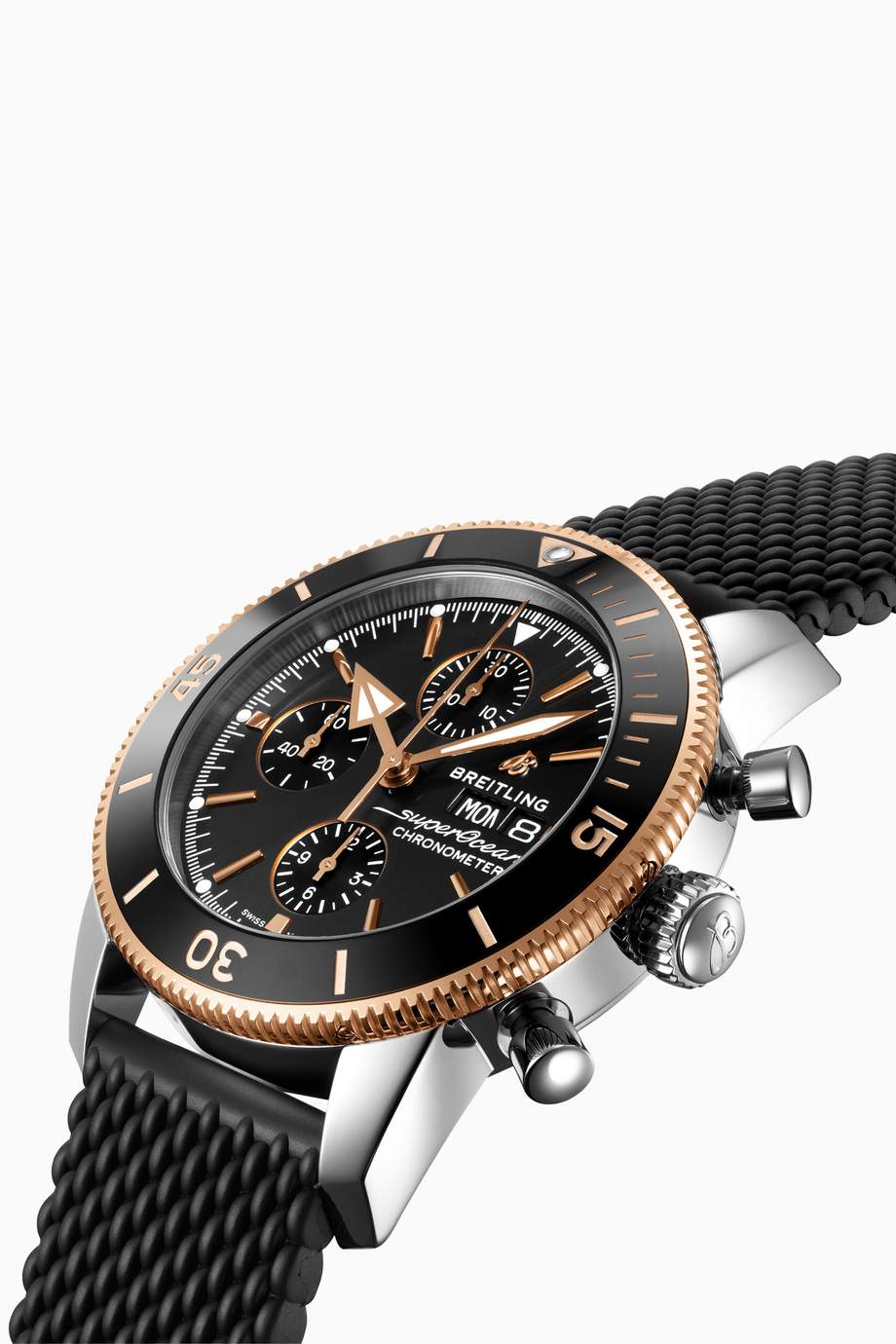 Shop Breitling Black Superocean Heritage Chronograph 44