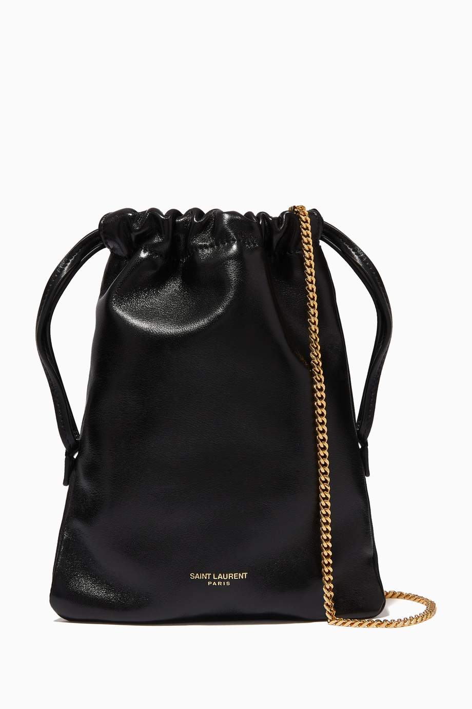 Shop Saint Laurent Black Teddy Bucket Bag In Leather For Women Ounass Uae