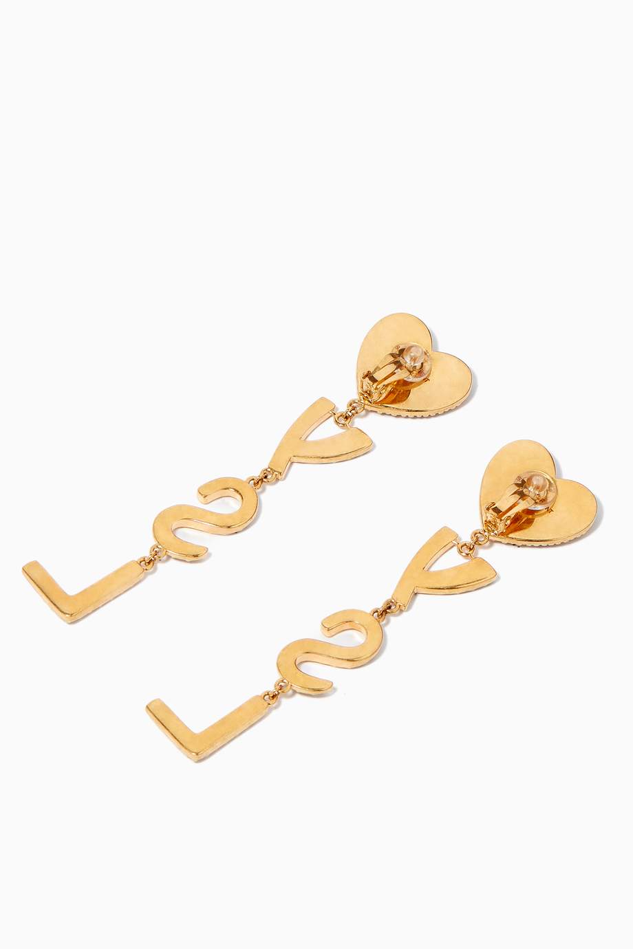 Gold ysl earrings clearance