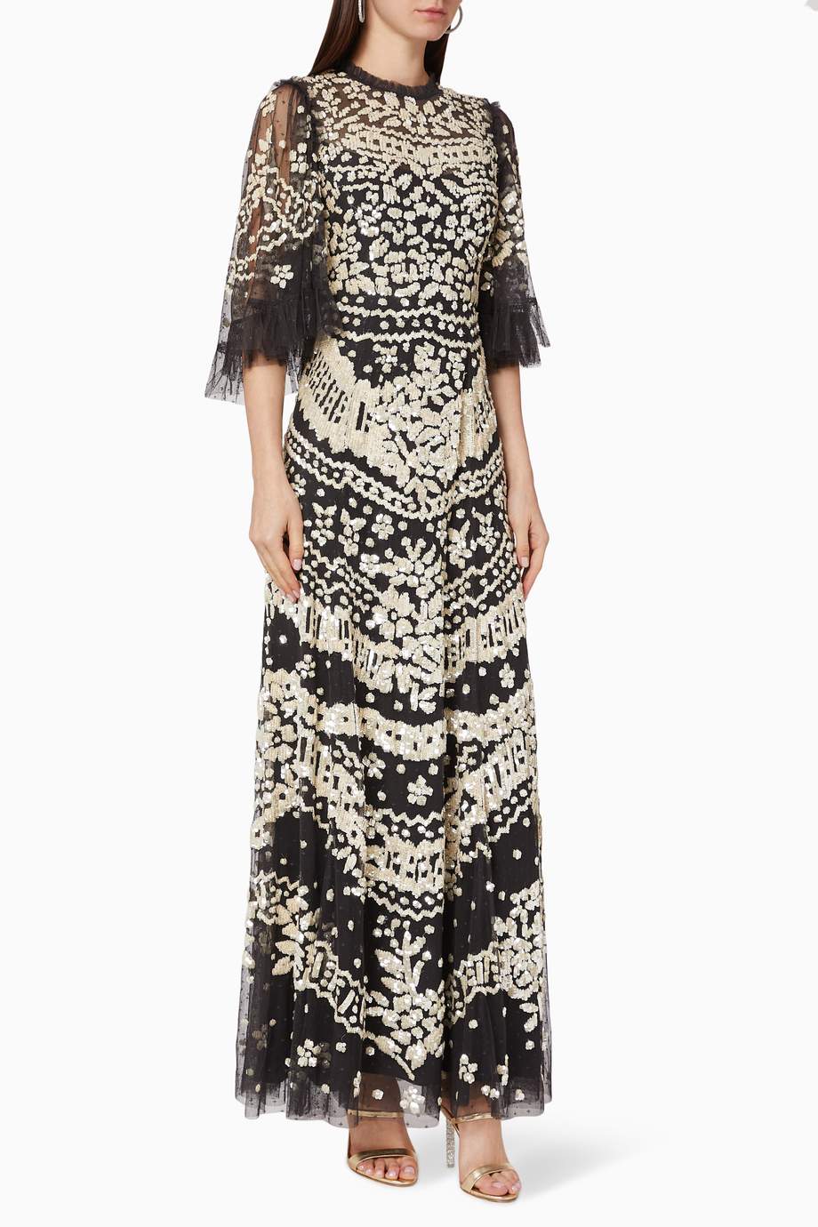 needle and thread anais sequin gown