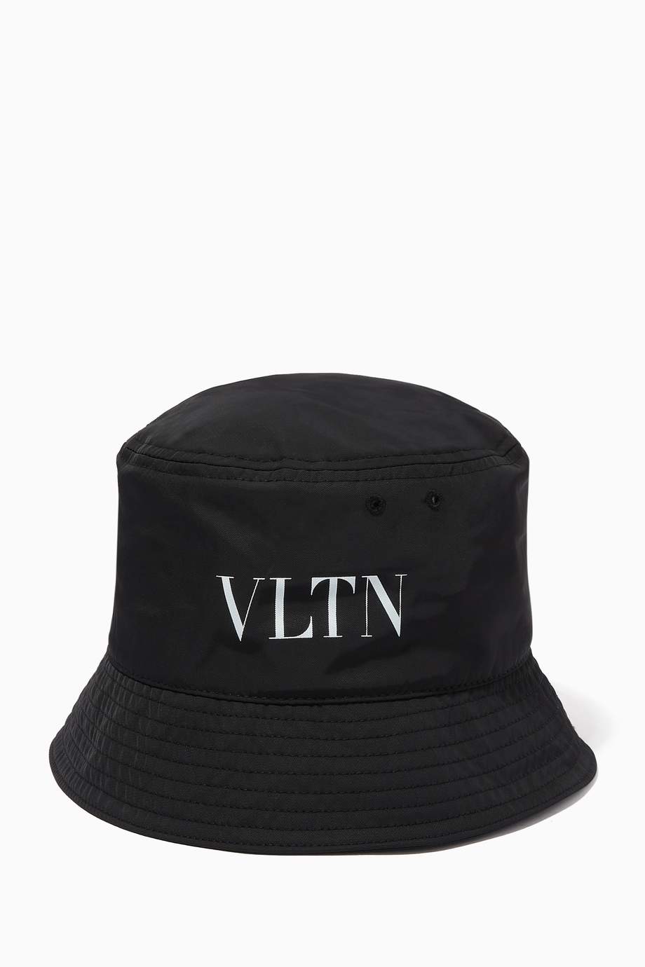 Shop Valentino Black Valentino Garavani VLTN Bucket Hat in Nylon for ...