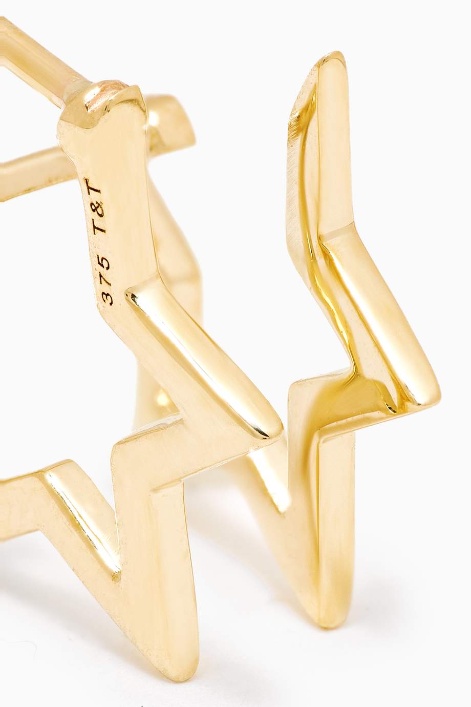Shop Tada & Toy Yellow Twin Star Hoop Earrings in 18kt GoldPlated