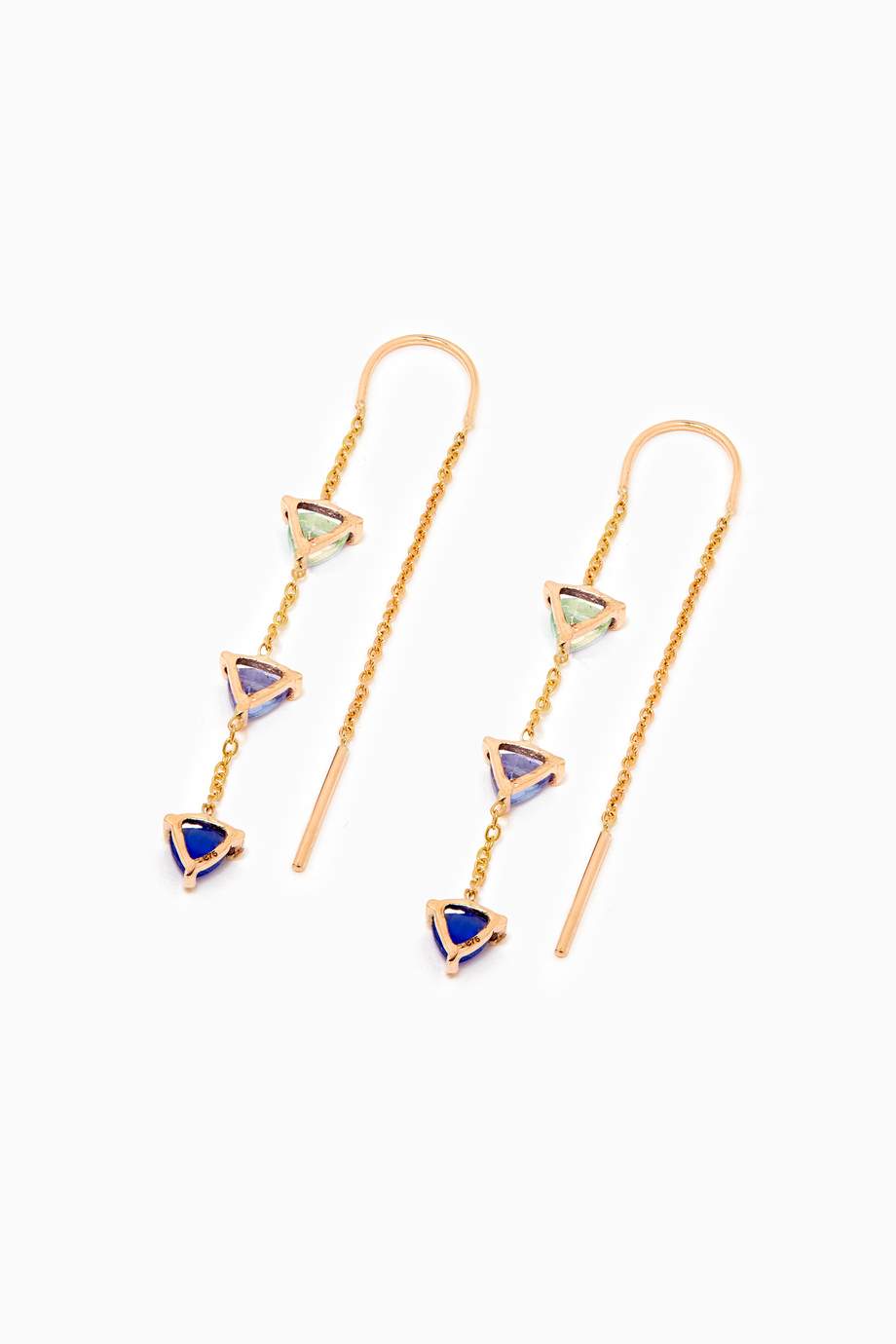 Shop Tada & Toy Yellow Ocean `Needle & Thread` Droplet Earrings in 18kt