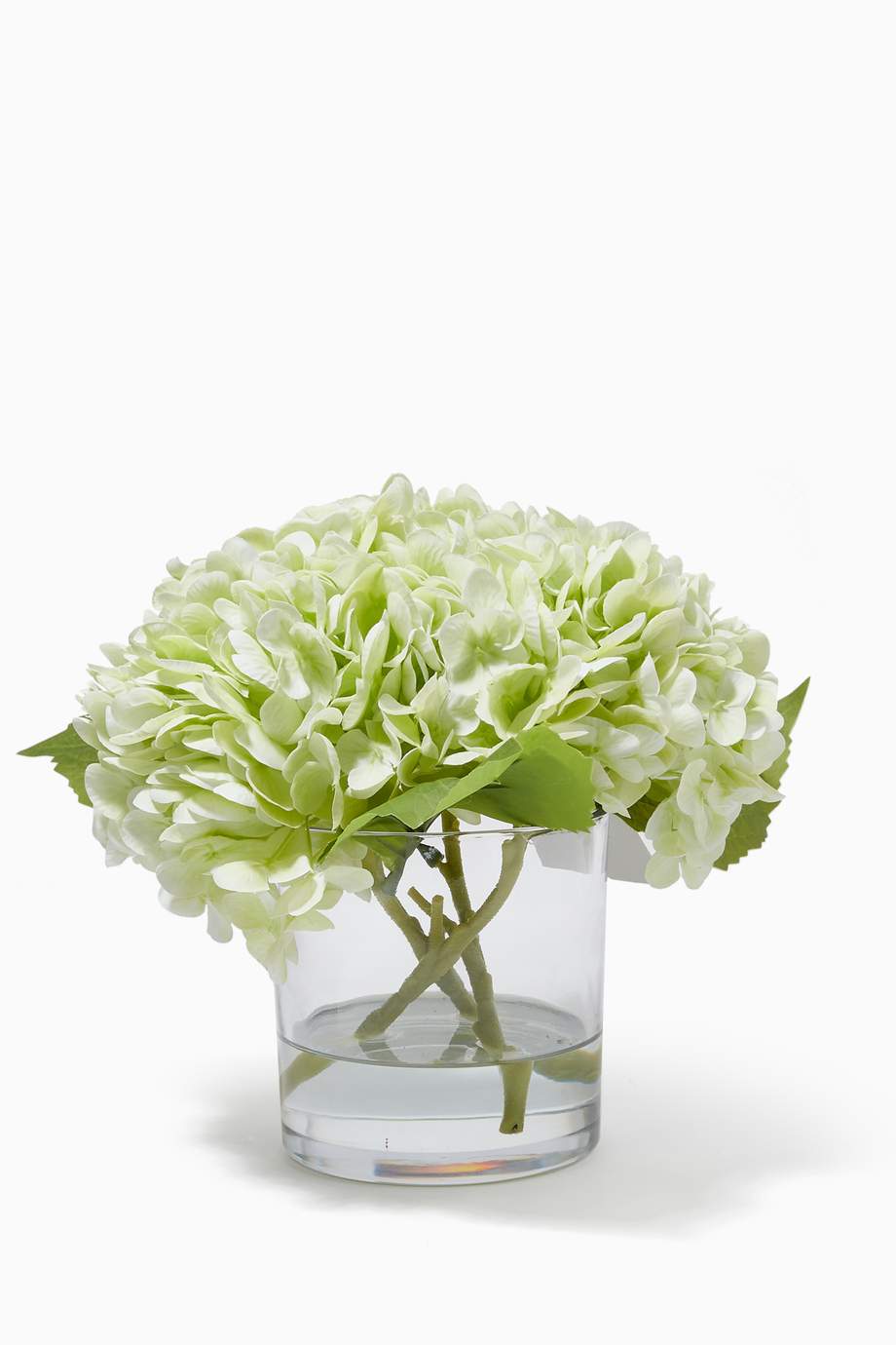 Shop Bloomr Pink Medium Artificial Hydrangea Floral Arrangement In Glass Vase For Women Ounass Uae