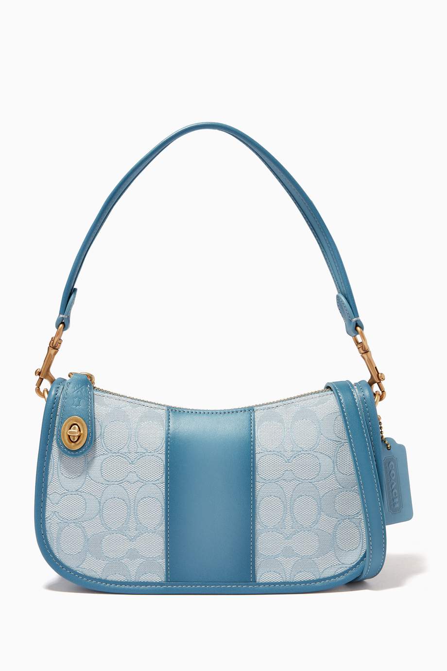 Shop Coach Blue Swinger Bag in Signature Jacquard for Women Ounass UAE