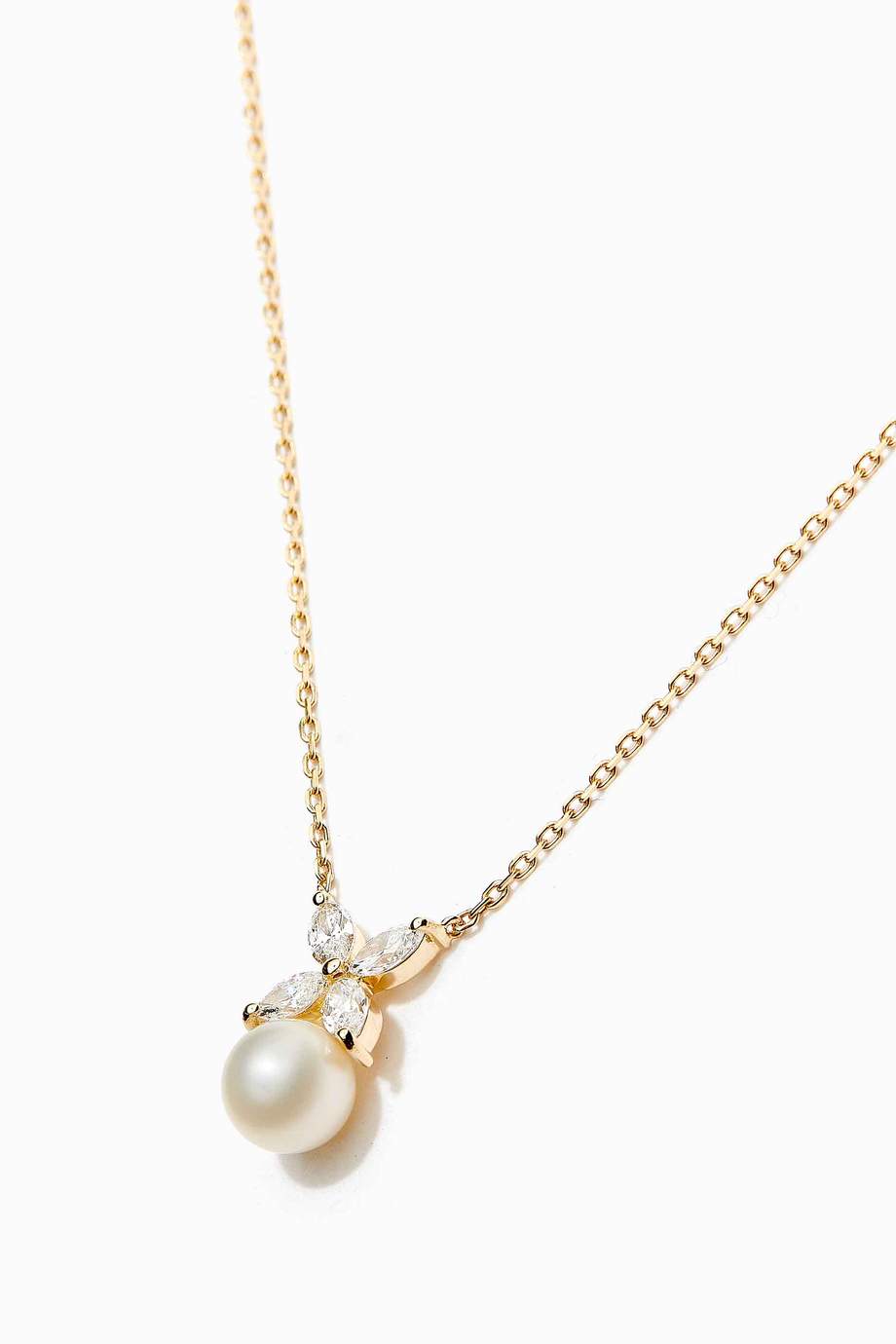 Shop Aquae Jewels Yellow Filipina Daisy Pearl & Diamond Necklace in ...