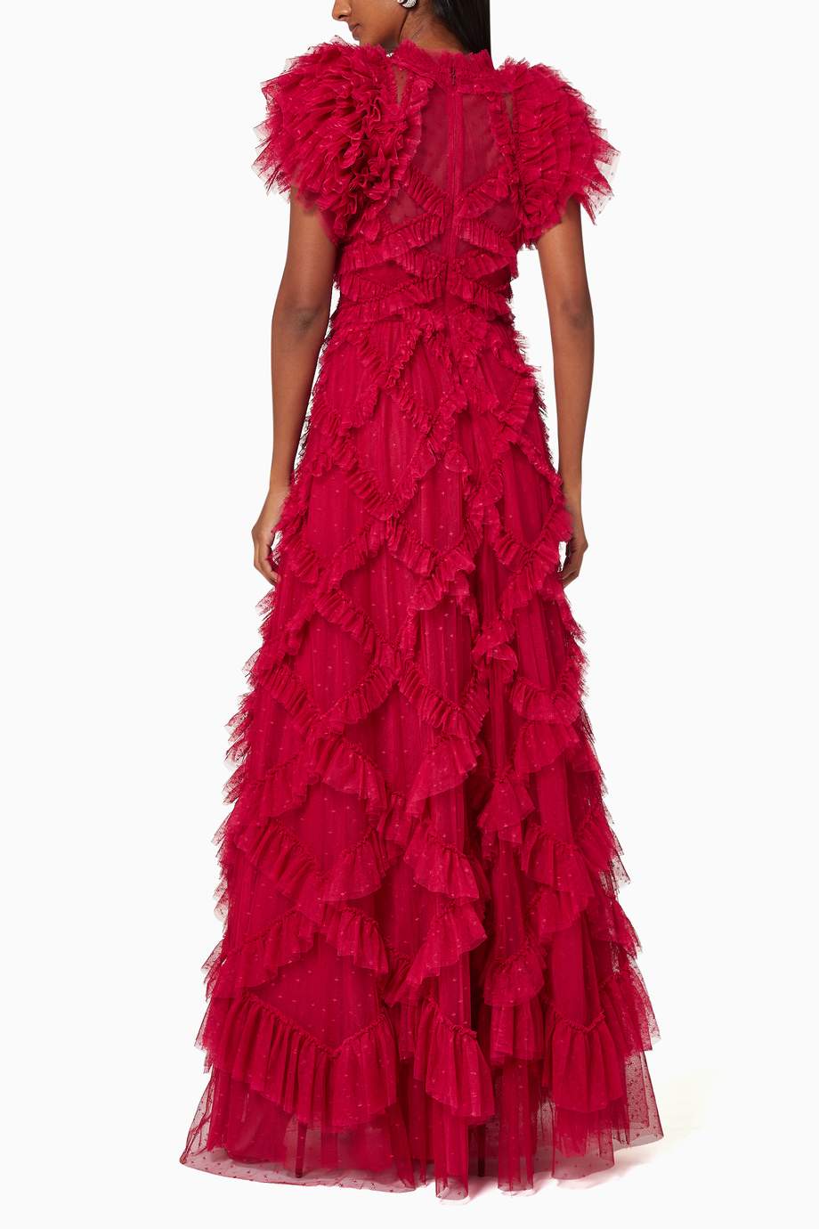 tulle ruffle gown