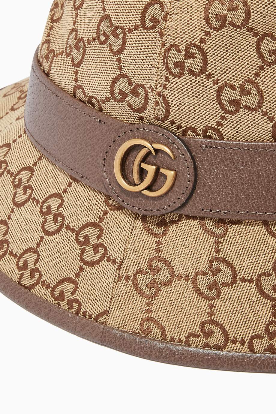 Shop Gucci Neutral GG Fedora in Canvas for Men Ounass