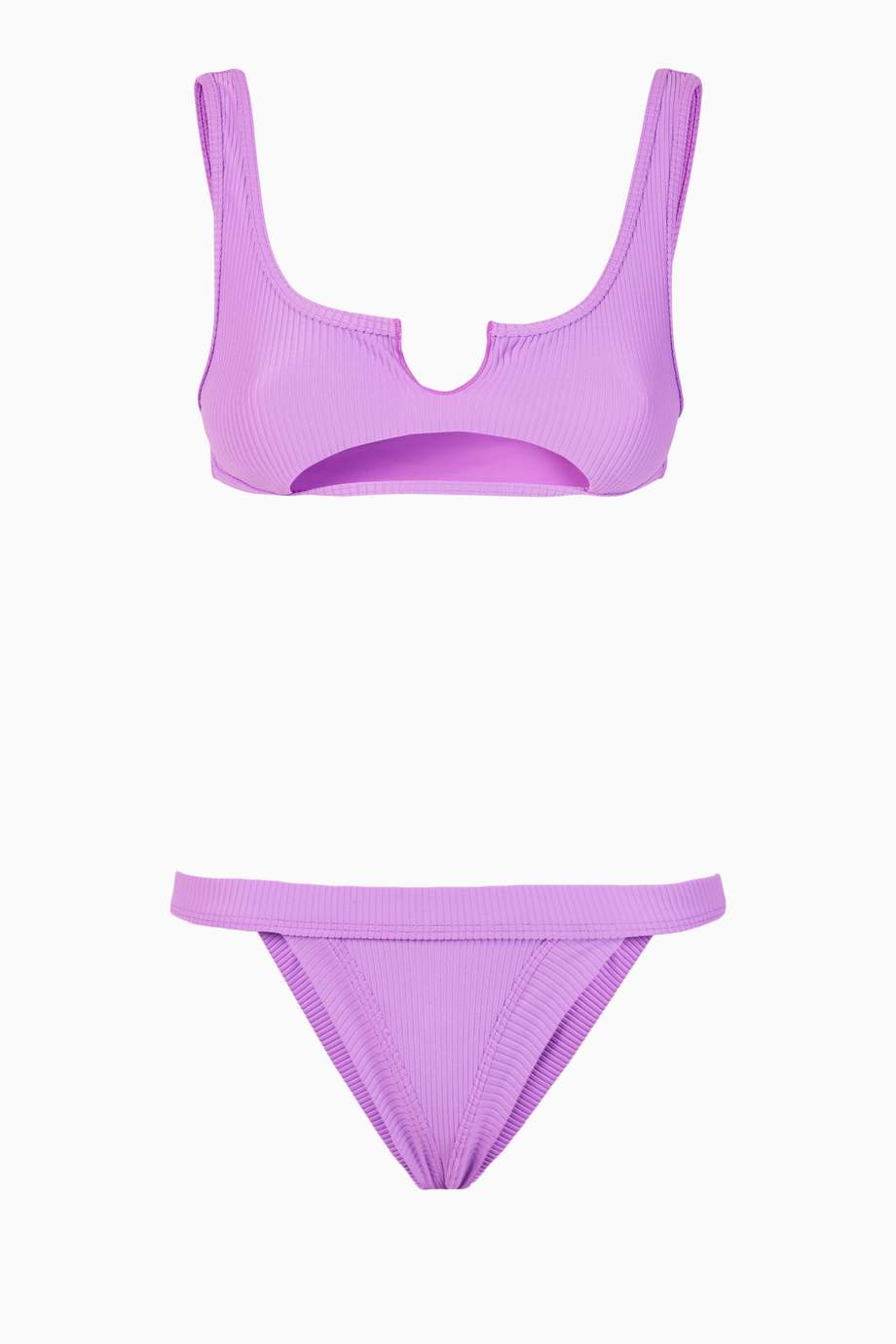 Shop Frankies Bikinis Purple Cole Ribbed Bikini Top for Women | Ounass UAE