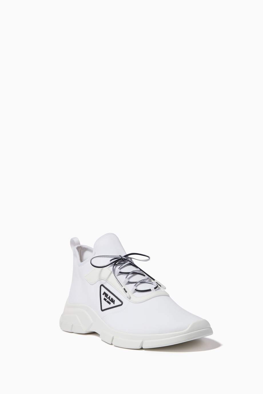 prada triangle logo sneakers