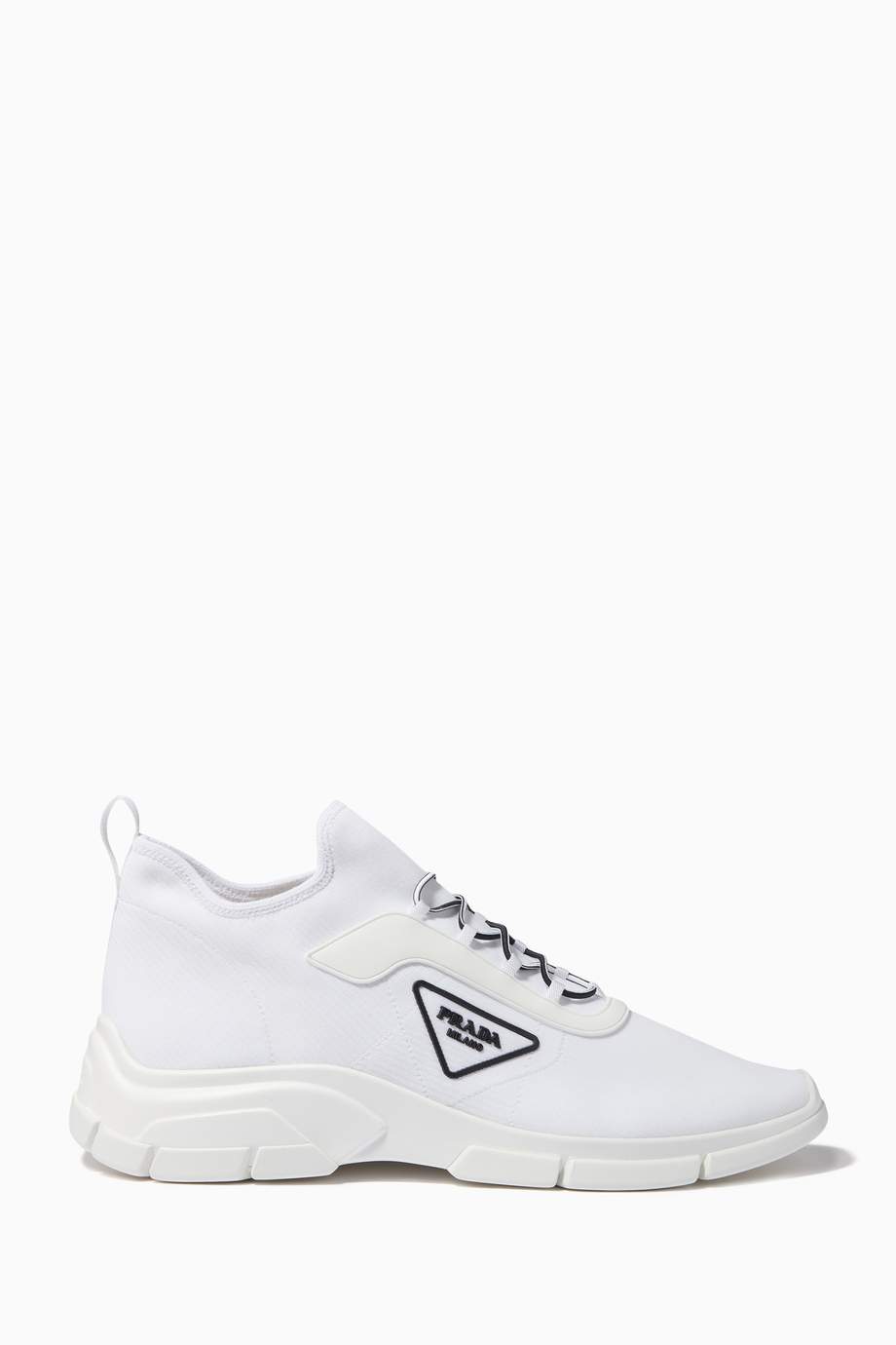 prada triangle logo sneakers