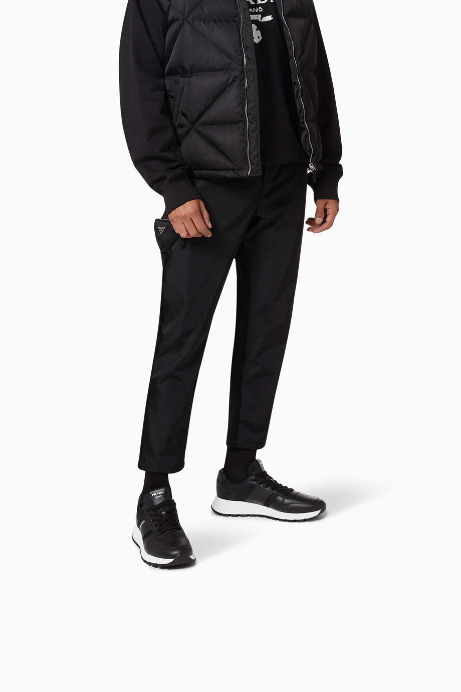 prax 01 leather and technical fabric sneakers