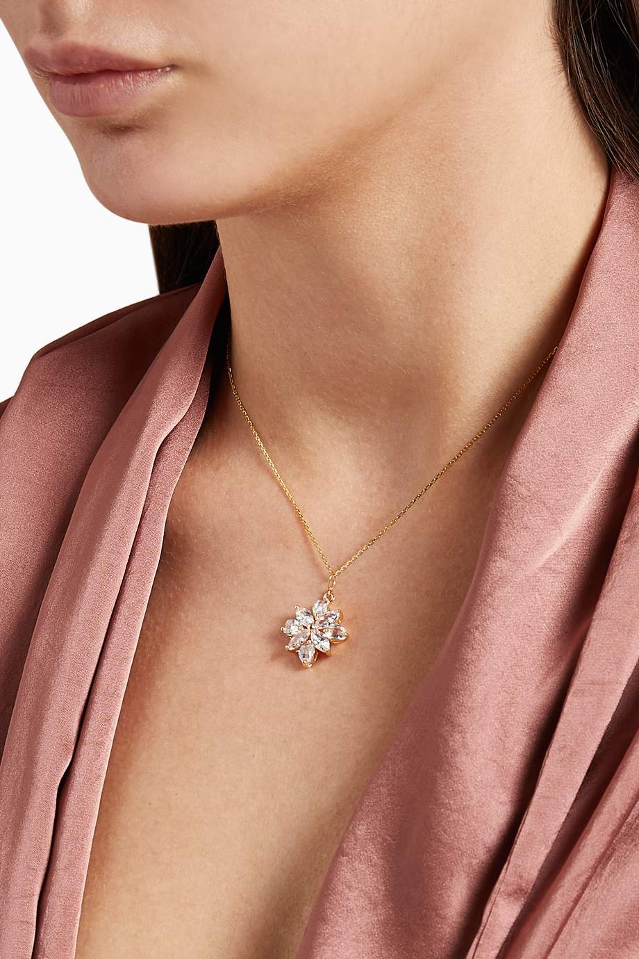 Shop The Jewels Jar Gold Jasmine Flower Pendant Necklace for Women