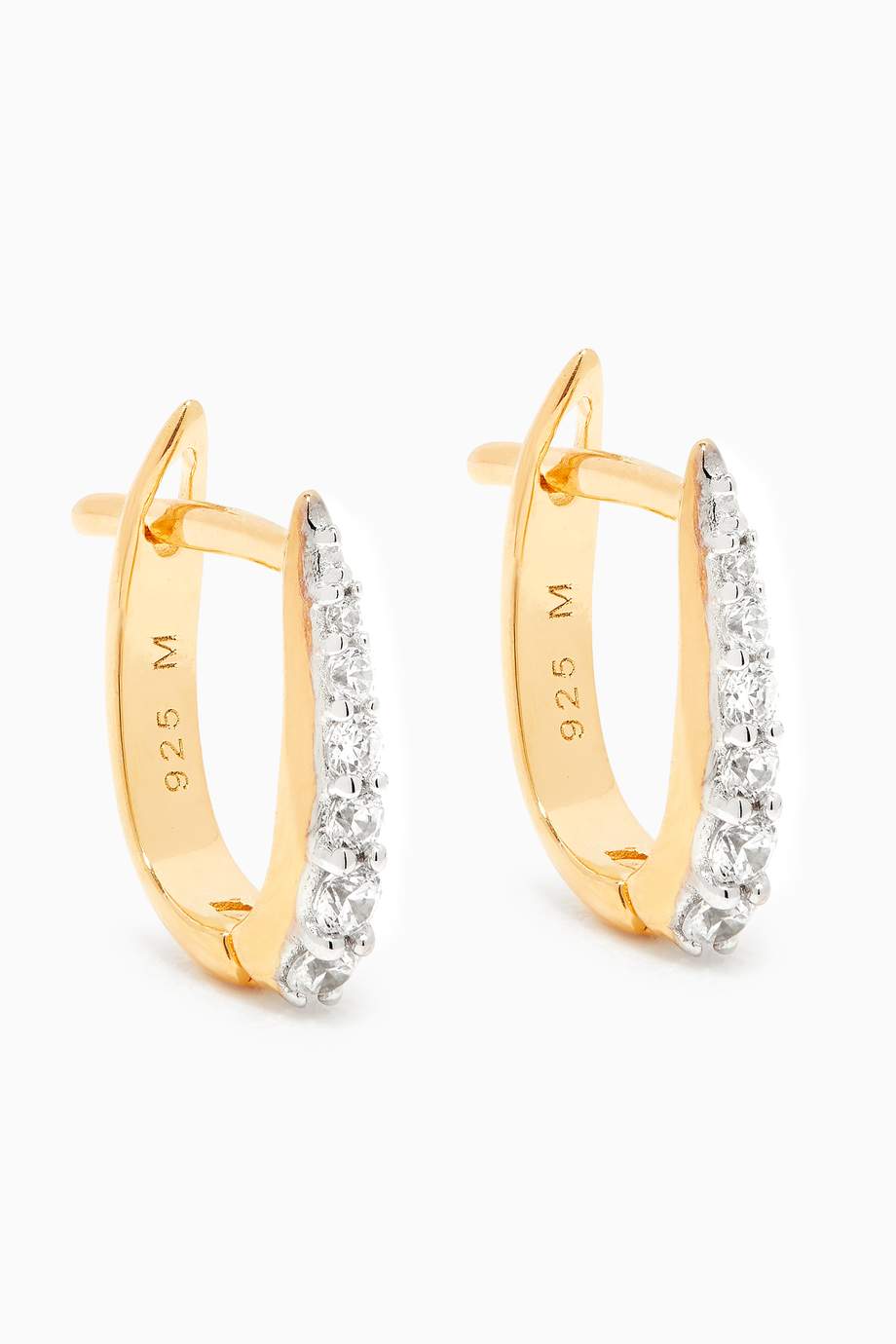 Shop Missoma Gold Pavé Claw Huggies in 18kt Gold-Plated Sterling Silver ...