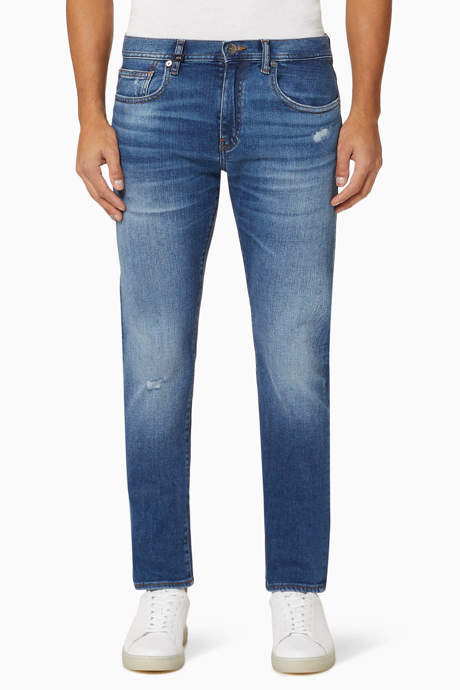 Shop Armani Exchange Blue J13 Stretch Denim Jeans for Men | Ounass UAE