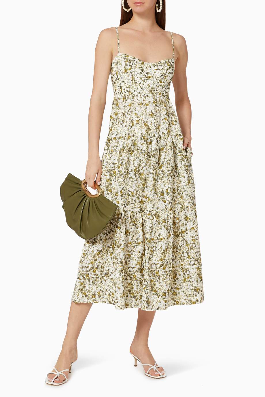 Shop SHONA JOY Multicolour Suzette Linen Tiered Midi Dress for Women ...