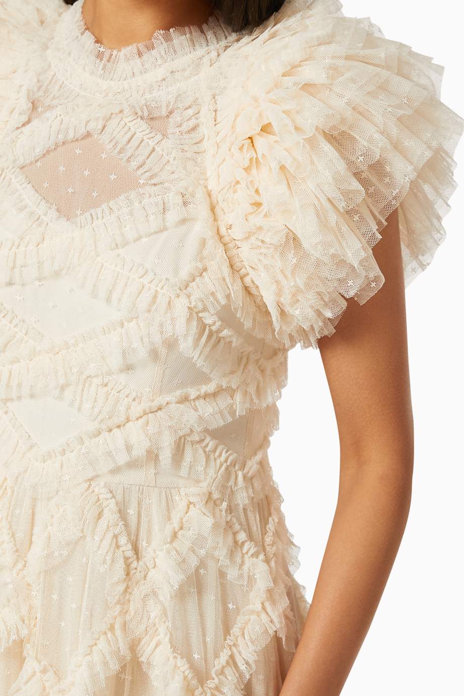 tulle ruffle gown
