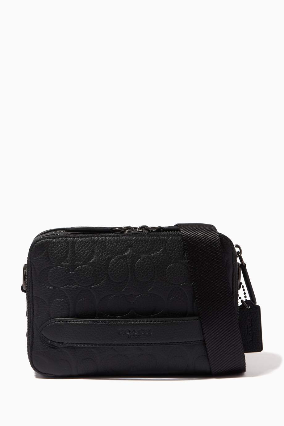 Shop Coach Black Charter Crossbody Bag in Signature Leather for Men ...