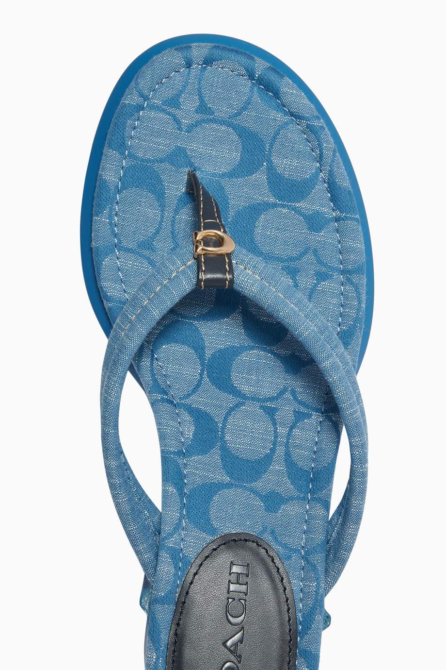 blue coach flip flops