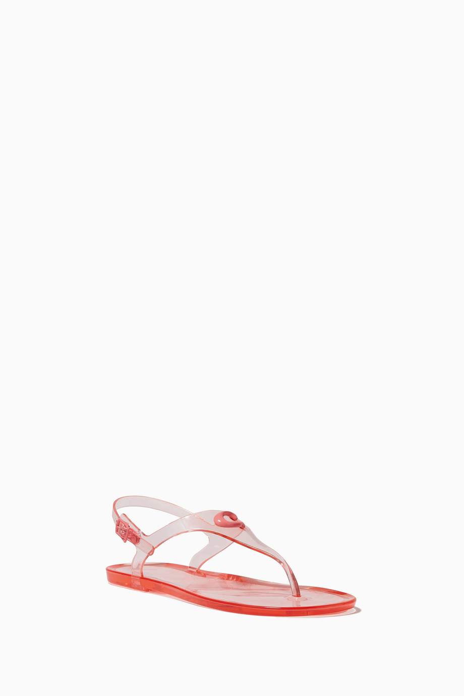 Shop Coach Pink Natalee Jelly Thong Sandals in Transparent Rubber for Women | Ounass Saudi