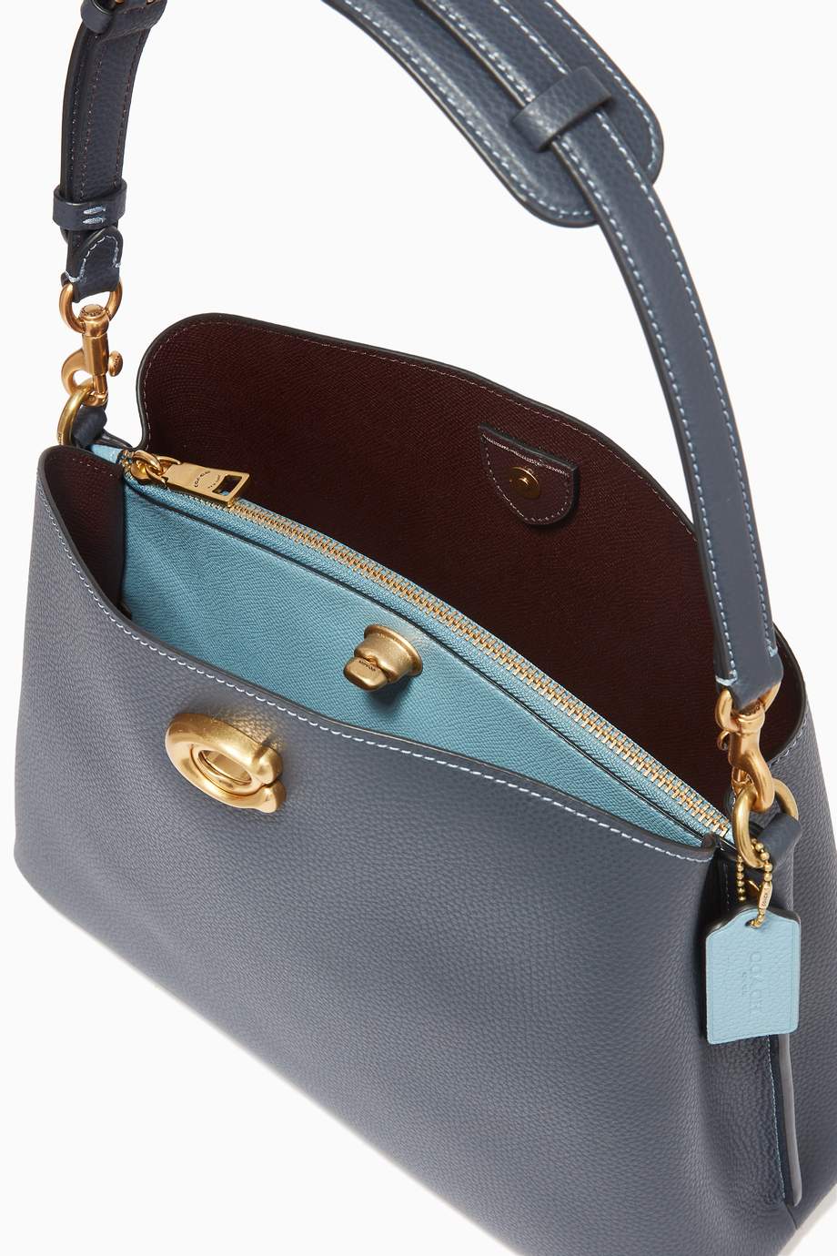 Shop Coach Blue Willow Shoulder Bag in Pebble Leather for Women