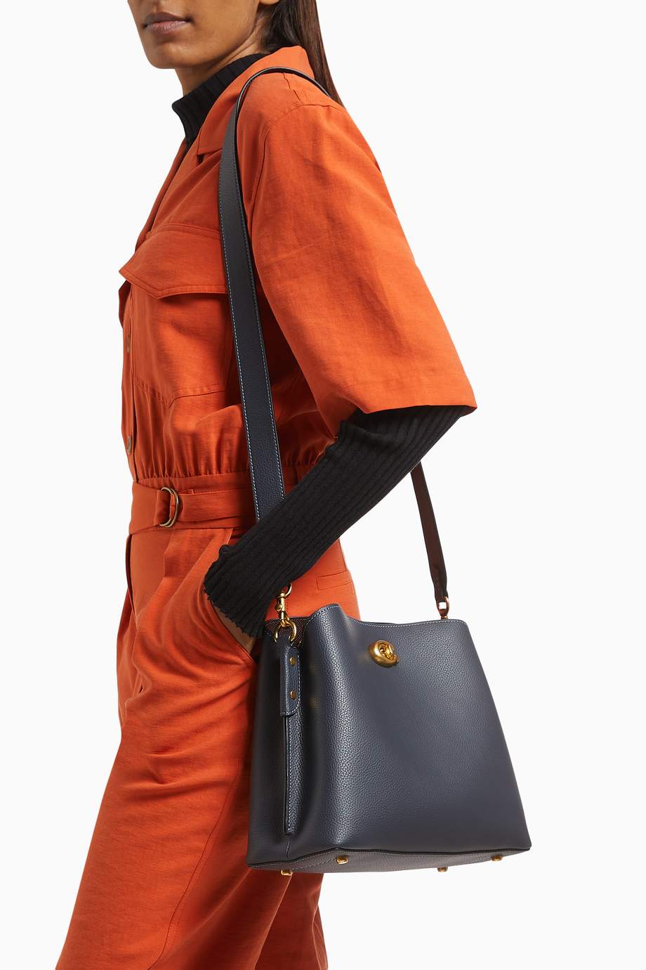 Shop Coach Blue Willow Shoulder Bag in Pebble Leather for Women