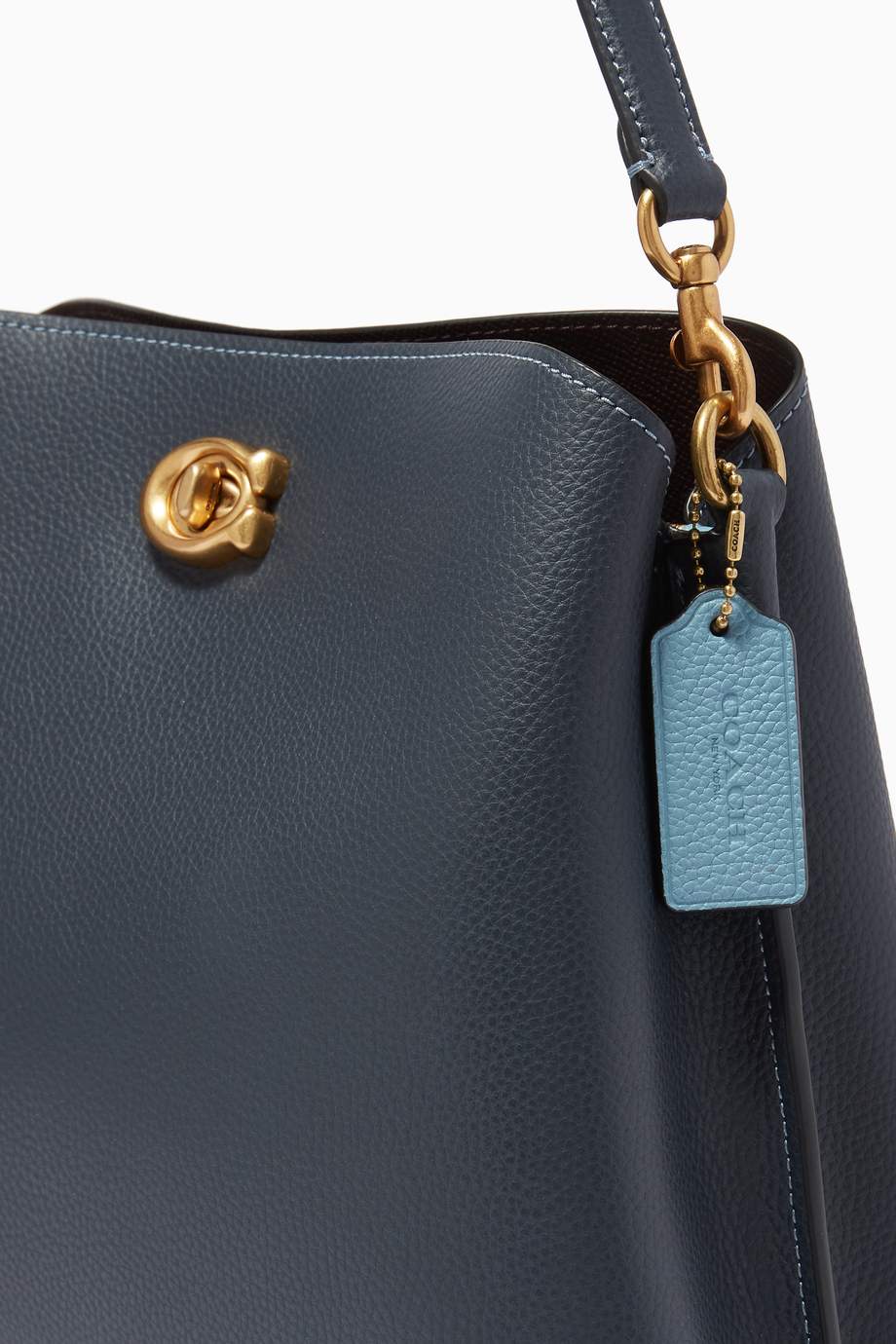 Shop Coach Blue Willow Shoulder Bag in Pebble Leather for Women