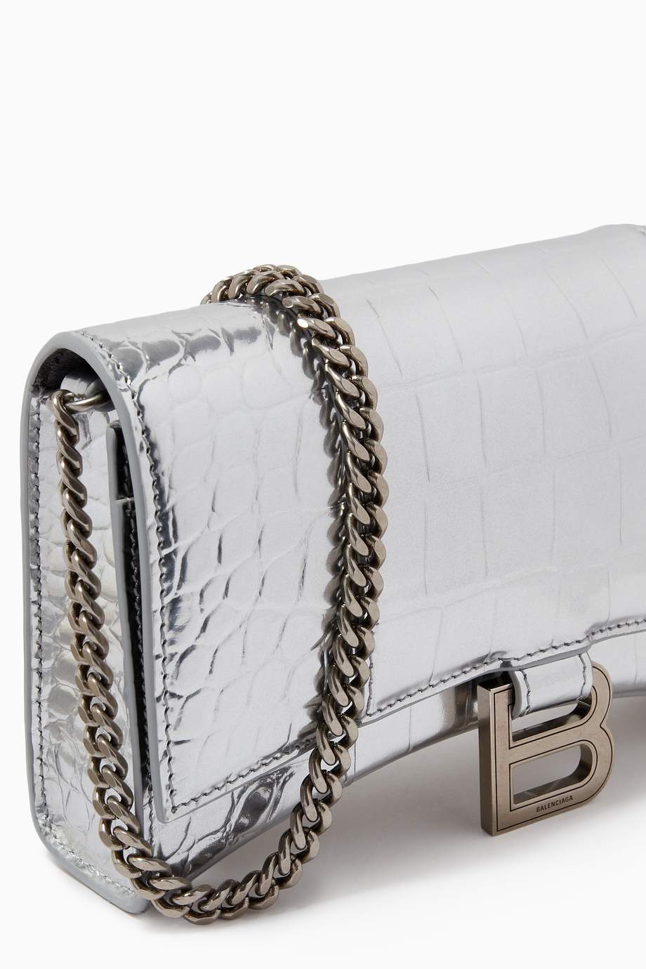 balenciaga women's hourglass wallet on chain