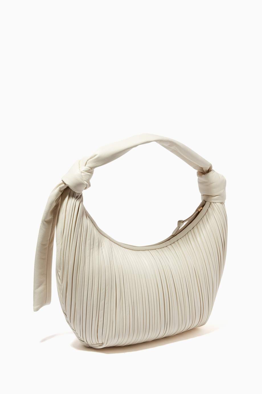 Shop Neous Neutral Neptune Hobo Pleated Bag In Leather for Women ...