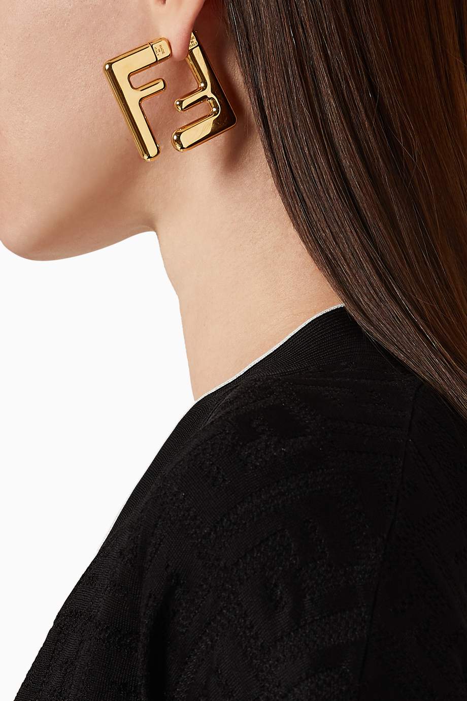 Fendi ff logo earrings clearance