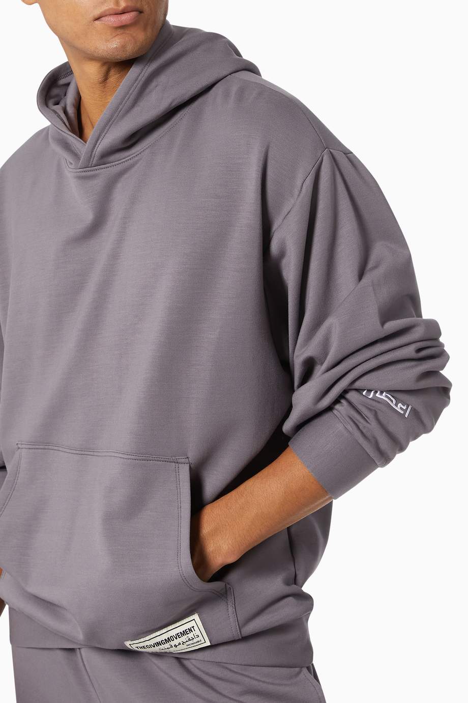 Shop The Giving Movement Grey Organic Bamboo Super Oversized Hoodie for