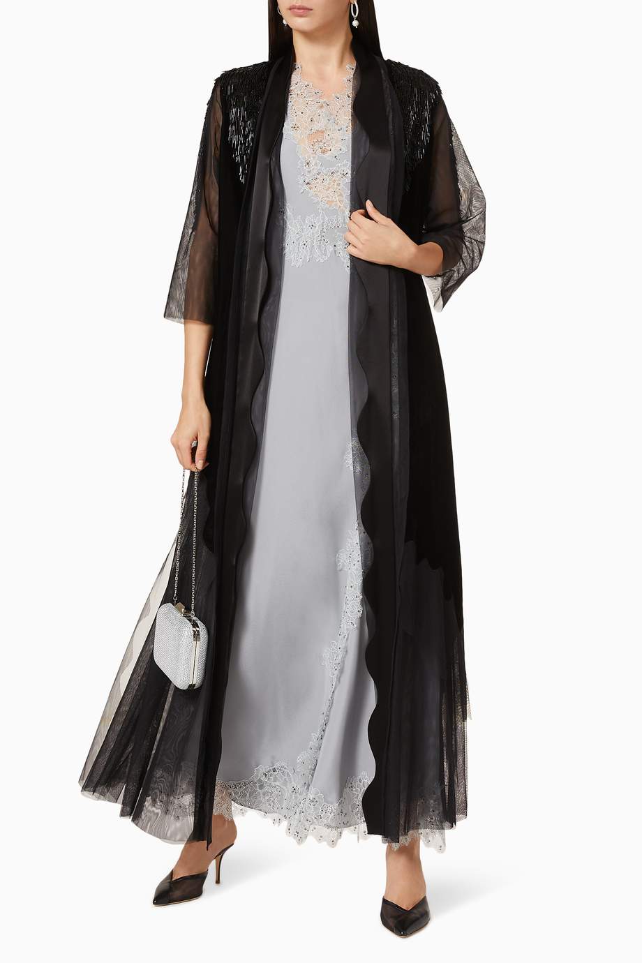 black beaded abaya