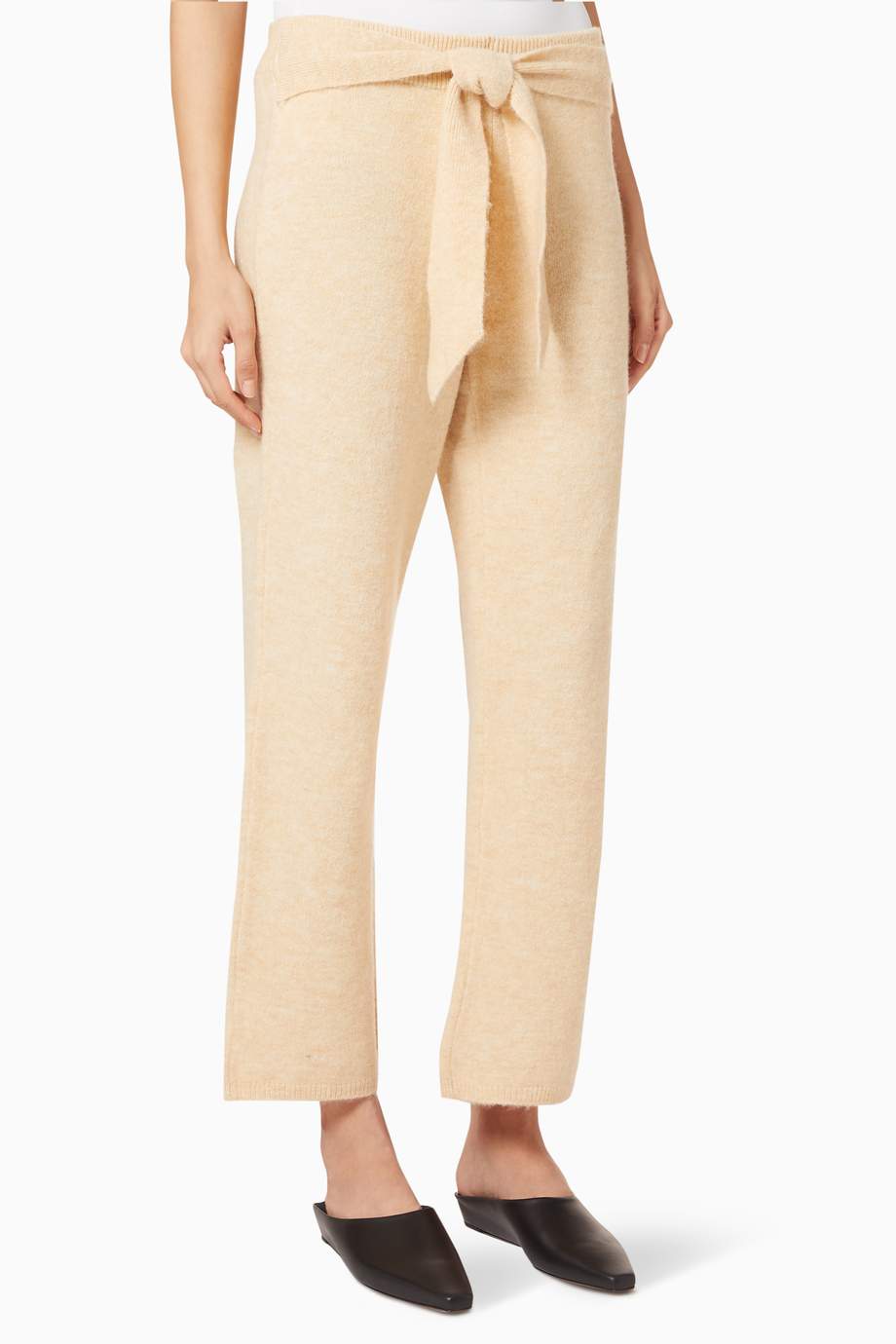 Shop NANUSHKA Neutral Nea Fluffy Knit Pants for Women Ounass UAE