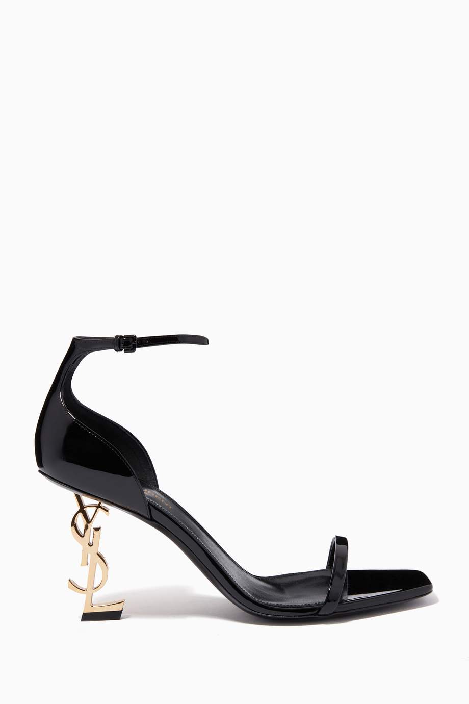 opyum sandals in patent leather with a black heel