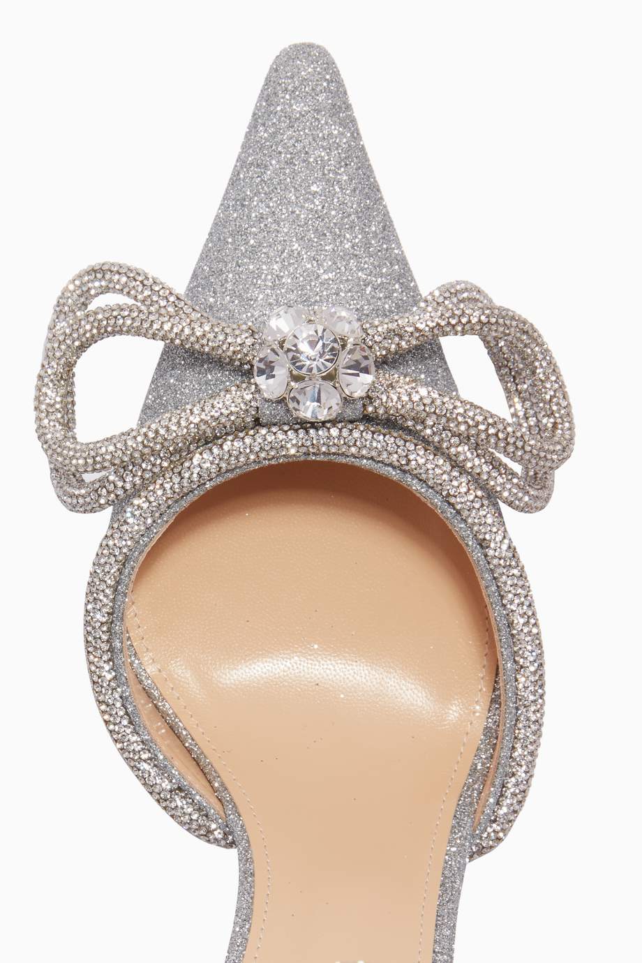 mach & mach glitter double bow pumps 110