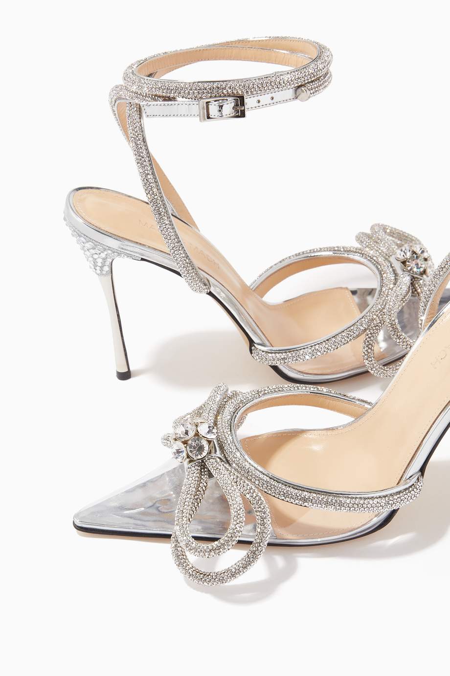 double crystal bow pointed toe pump mach & mach