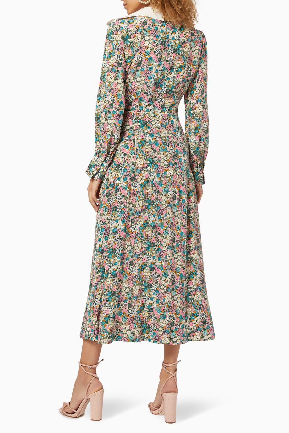 Shop See By Chloé Multicolour Floral Meadow Silk Dress for Women ...