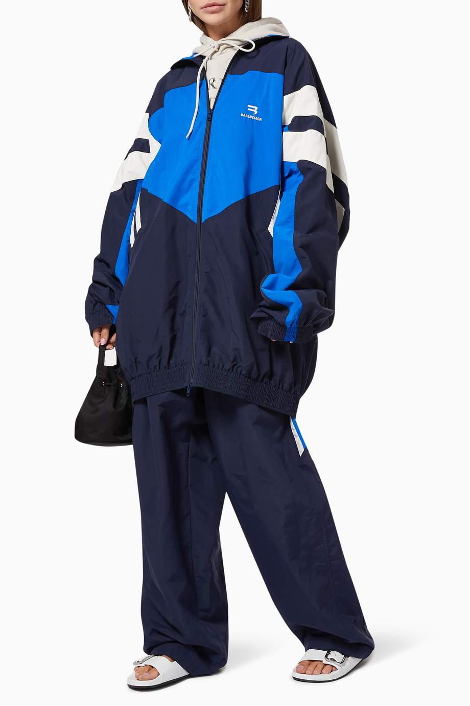 balenciaga tracksuit nylon jacket logo