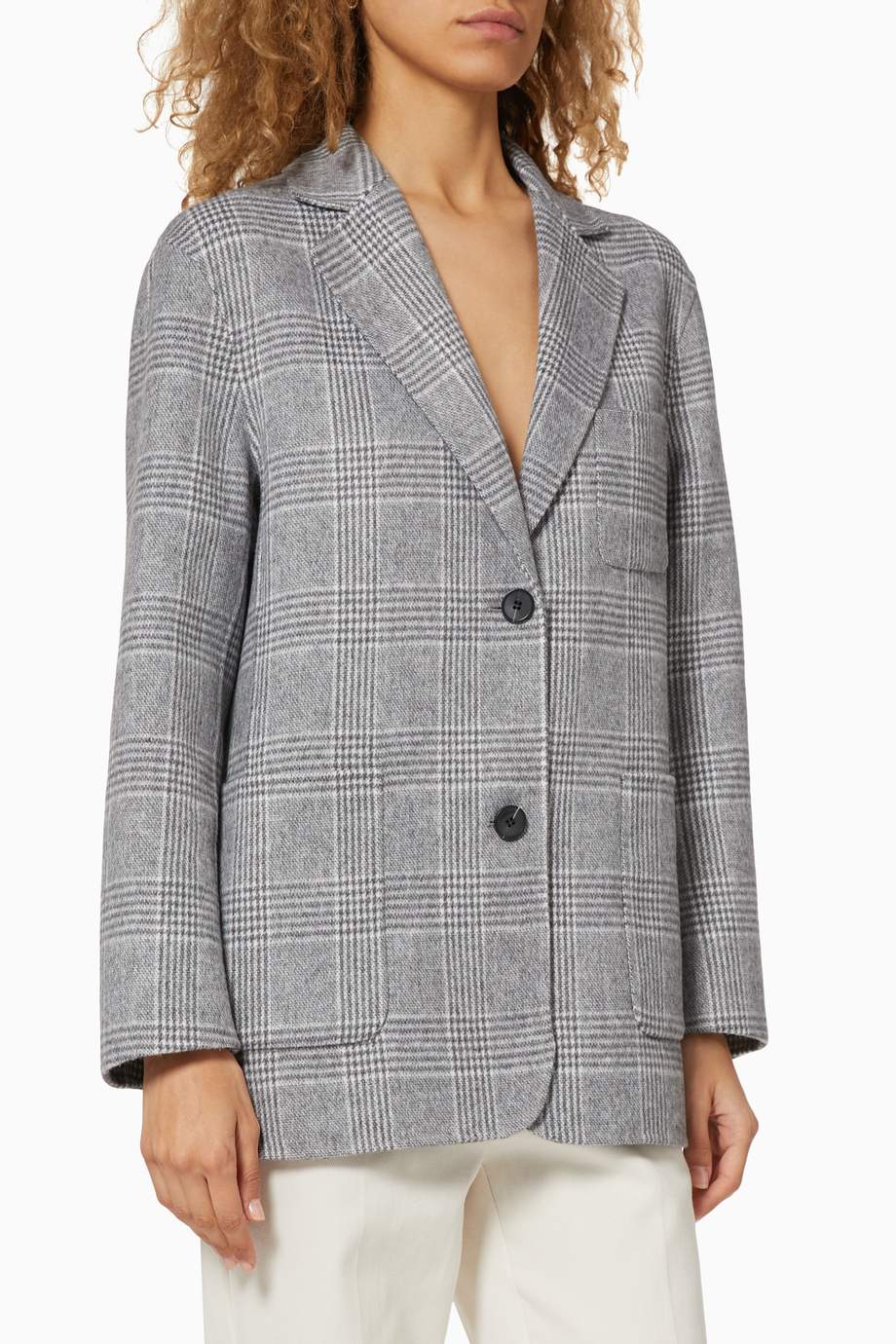 Shop Maje Grey Blazer-Style Double Face Coat for Women | Ounass UAE