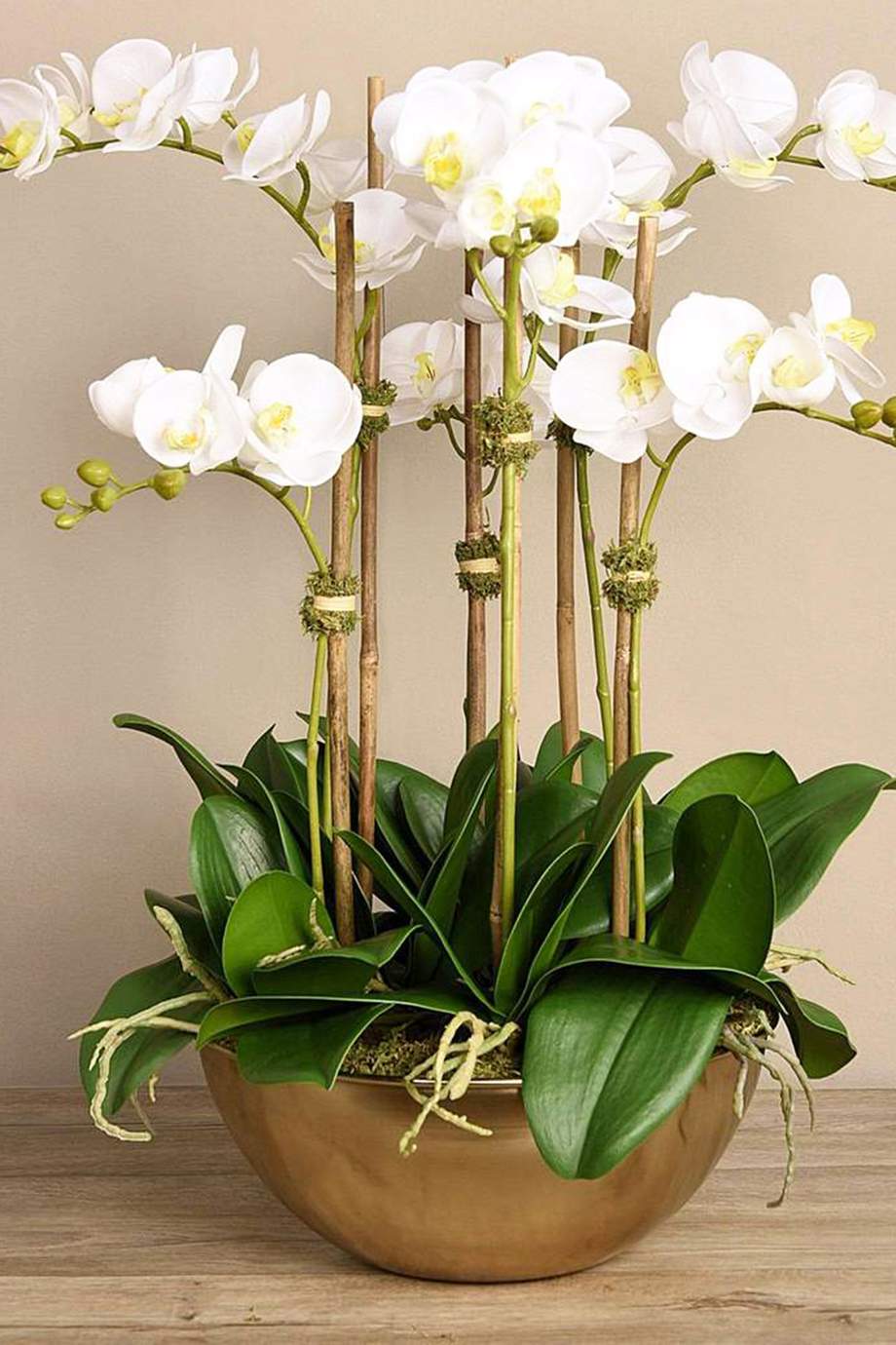 Shop Bloomr White Small Artificial Orchid Arrangement with Metallic ...