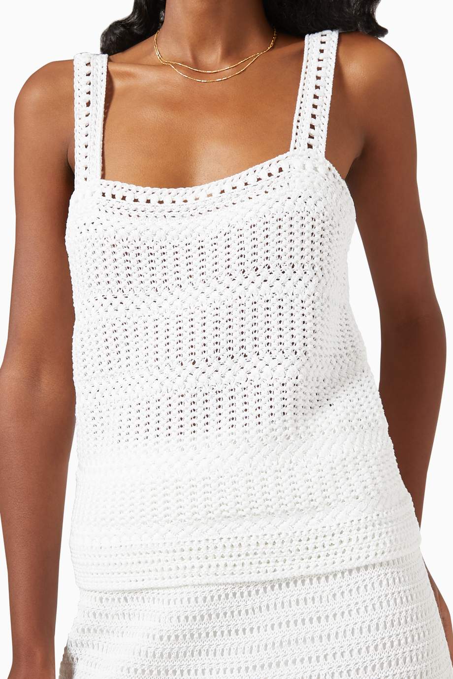 Shop Vince White Crochet Camisole in Cotton for Women | Ounass UAE
