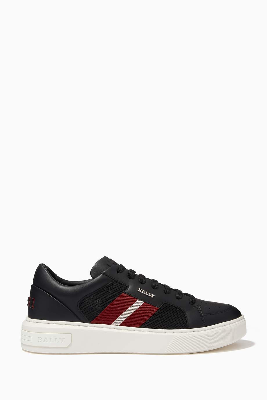 Shop Bally Black Melys Sneakers in Leather & Mesh for Men | Ounass UAE