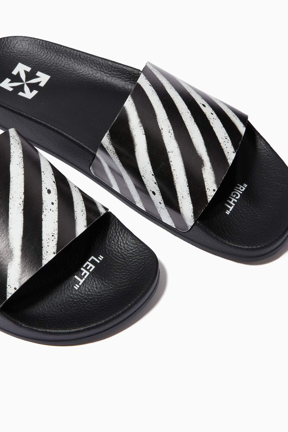 Shop Off-White Black Zebra Print Slides in PU for Men | Ounass Oman