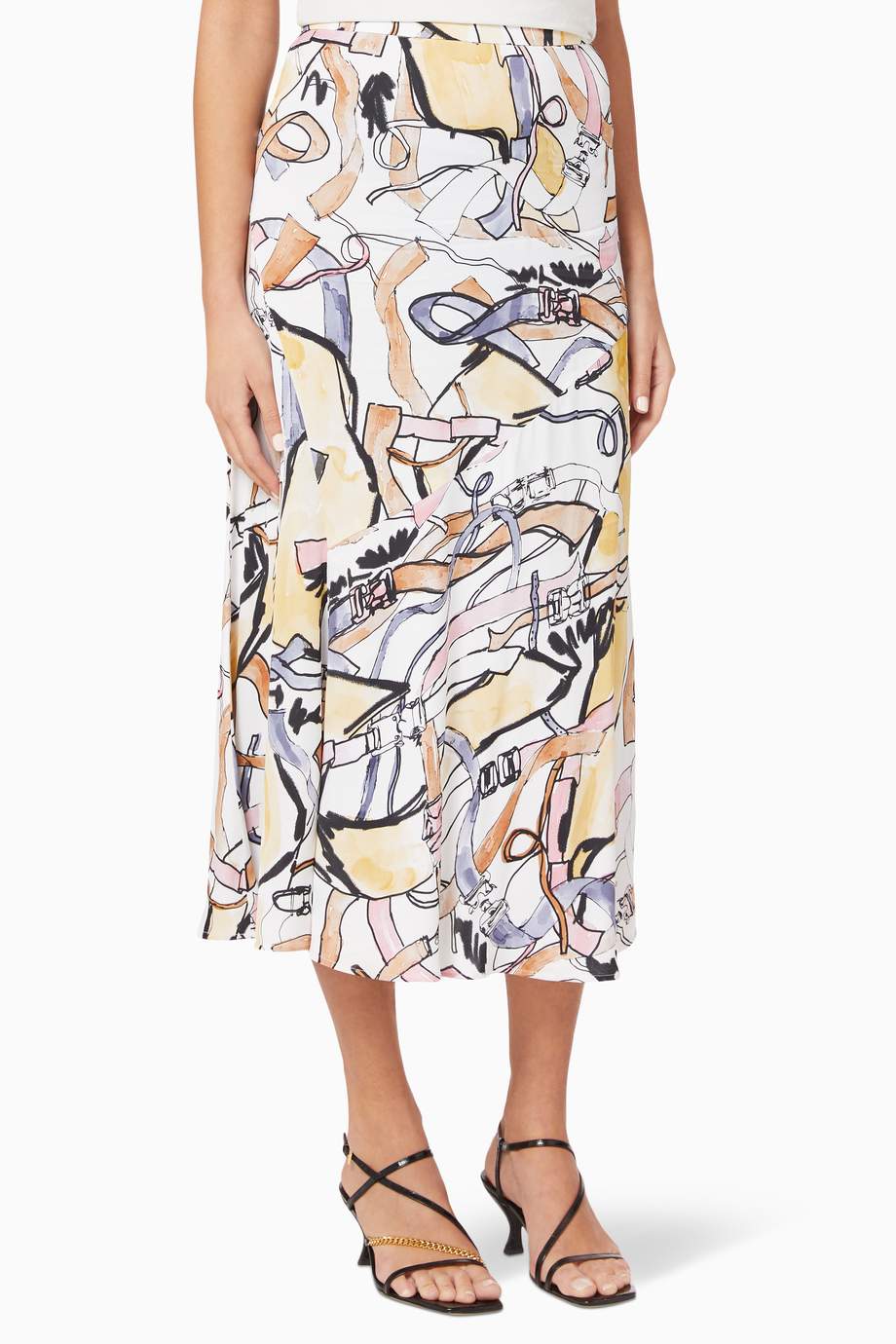 white midi skirt satin