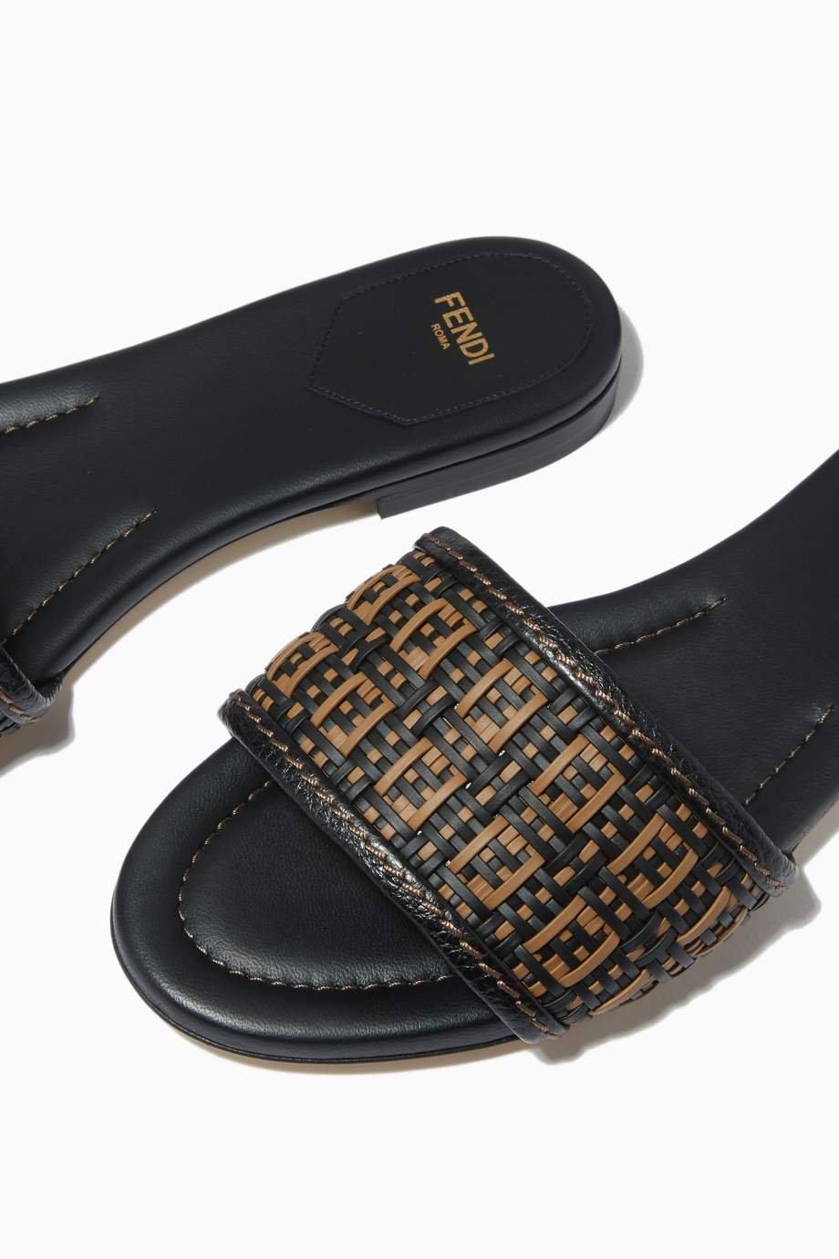 studded fendi slides